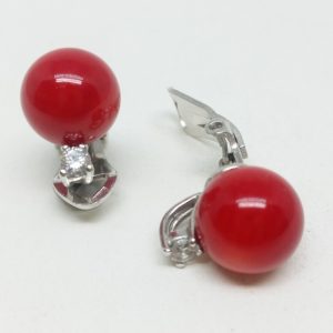 orecchini perla 10 mm smaltata a clips