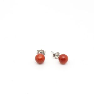 orecchini perno 6mm sunpearl smaltata rossa.