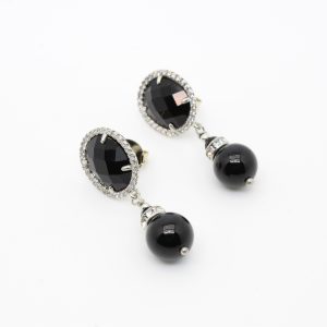 orecchini clip argento rodiati sunperl 8mm