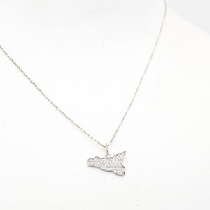 collana sicilia 14x10 mm pave' zirconi rodiata