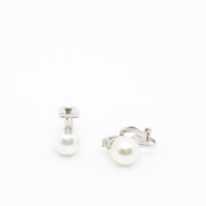 orecchini clip argento rodiati sunperl 8mm
