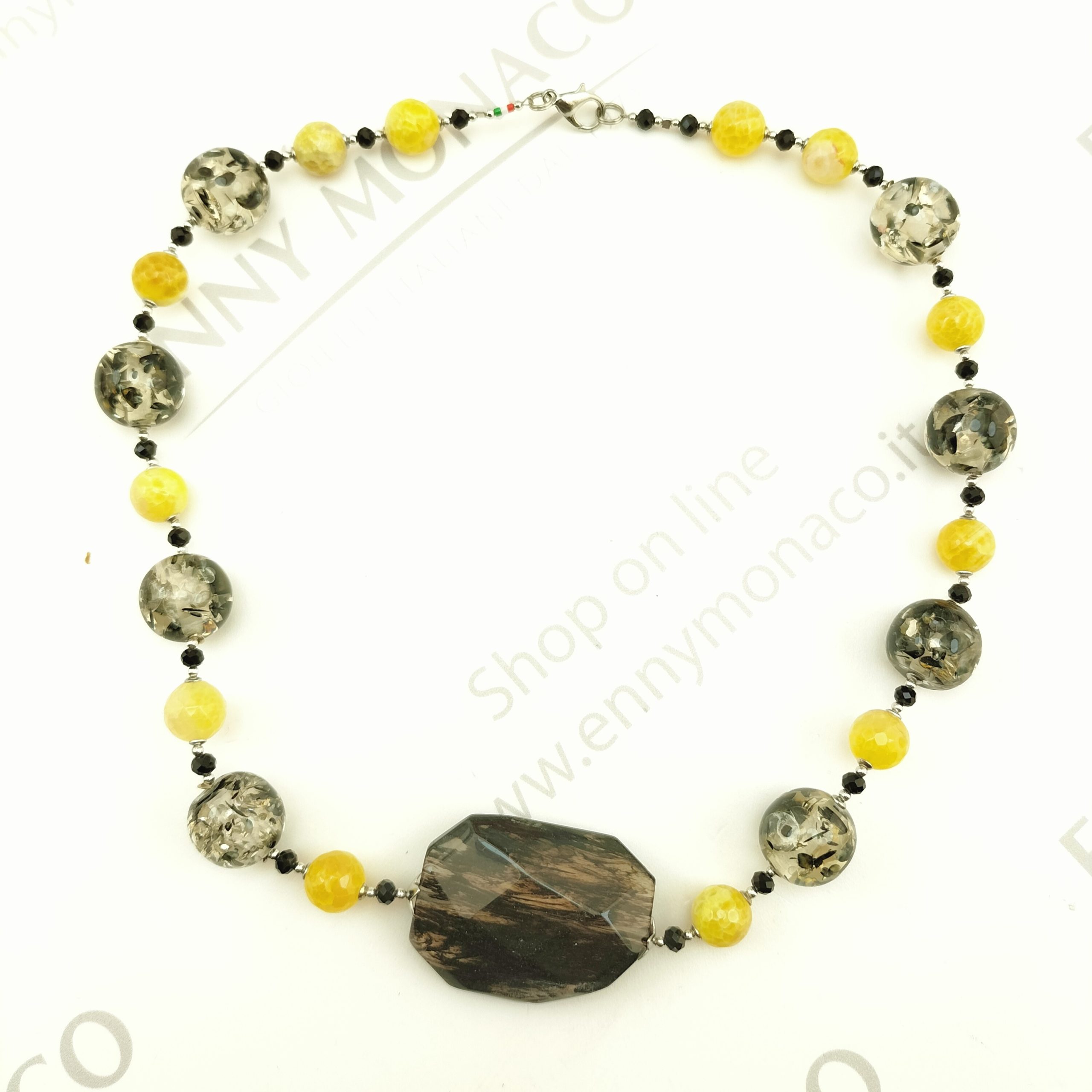 collana rettangolo quarzo rutilato