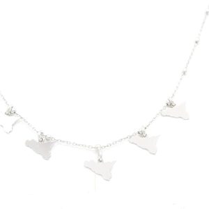 collana catena palline sicilia 10x5mm rodiata