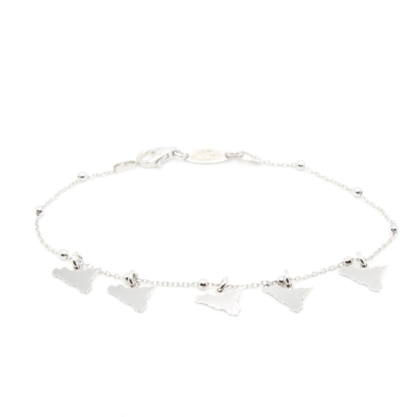 BRACCIALE CATENA PALLINE SICILIA RODIATO BRACCIALE CATENA PALLINE SICILIA RODIATO