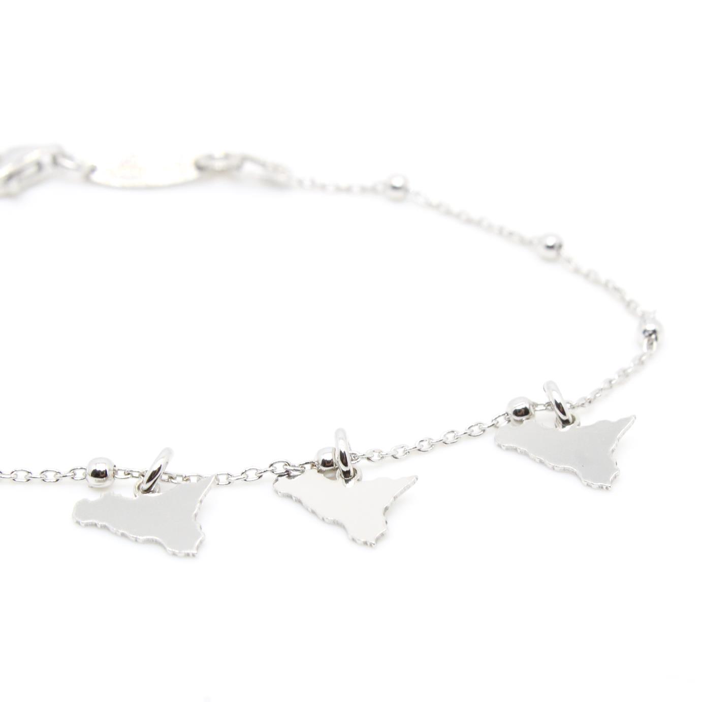 bracciale catena palline sicilia rodiato
