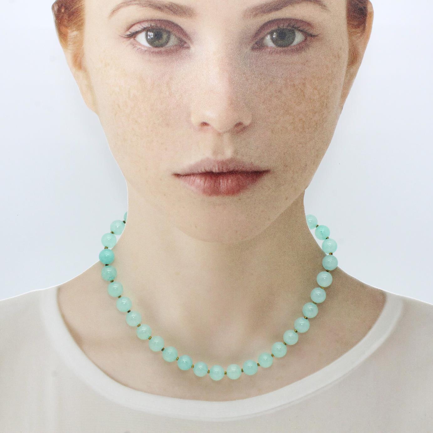 collana giada tormalina smeraldo 8mm