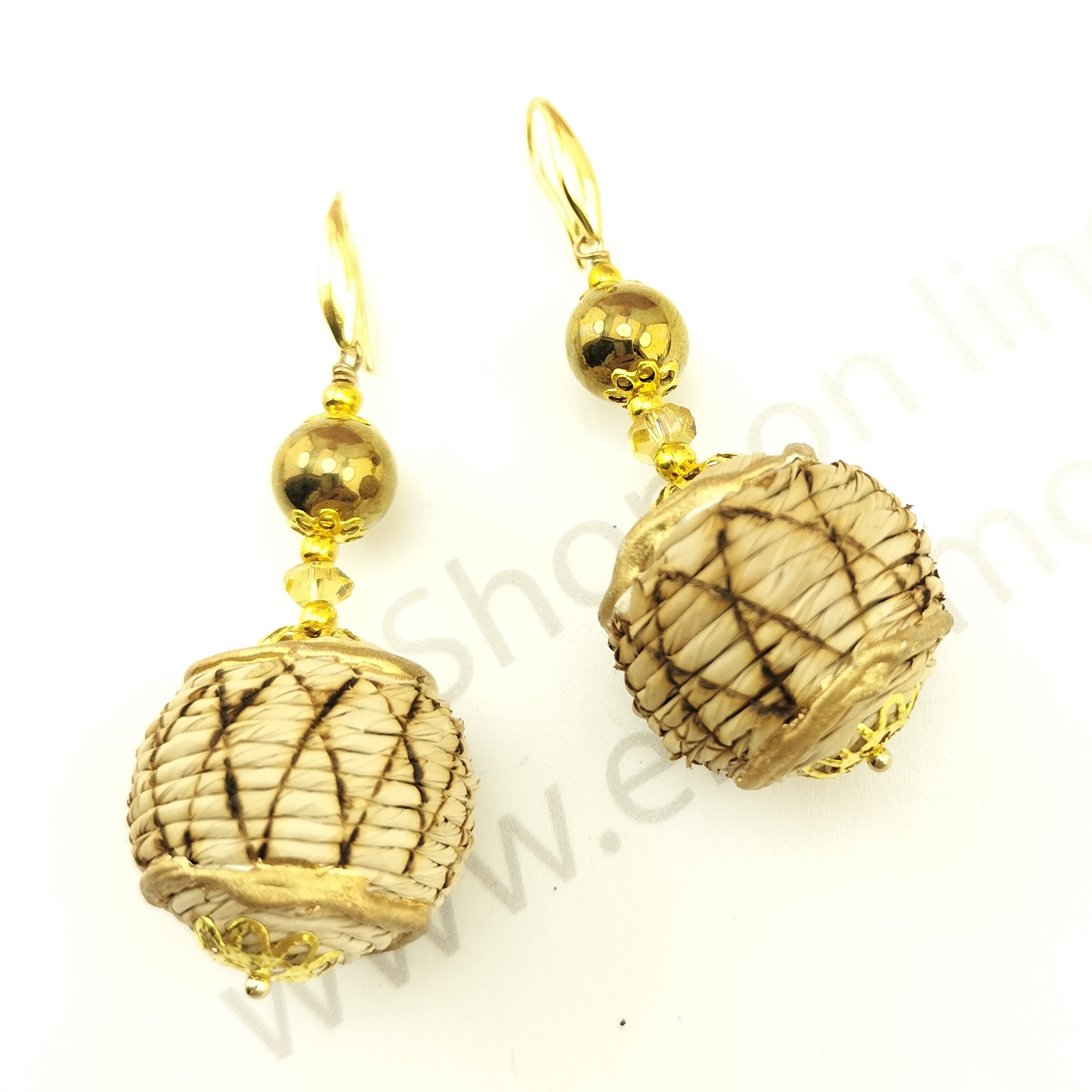 orecchino boule raffia tatoo 22mm