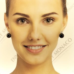 ORECCHINI ARGENTO PERNO ONICE 12mm ZIRCONE
