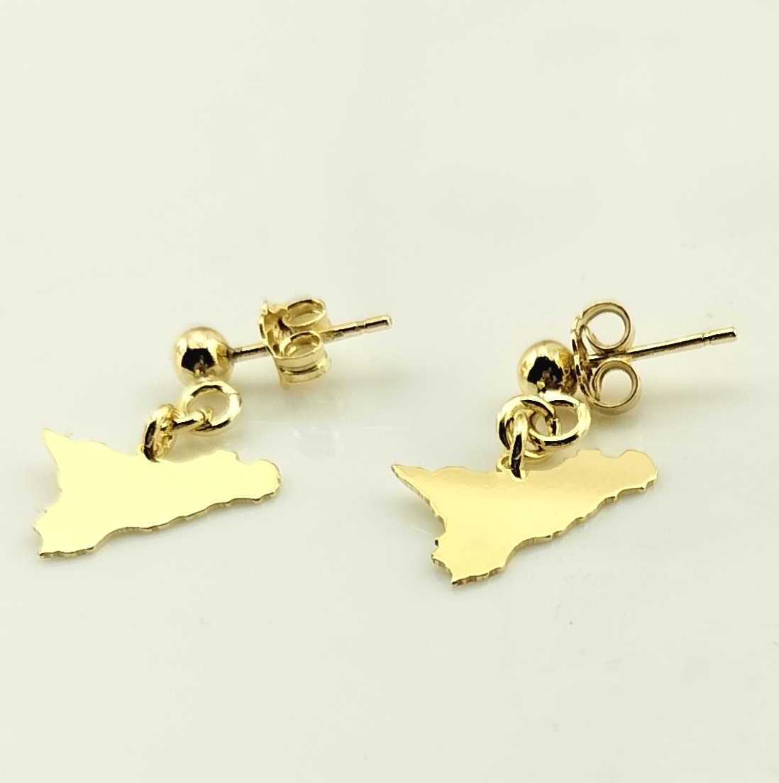 ORECCHINI ARGENTO 925/oo DORATI PERNO SICILIA MEDIA ORECCHINI ARGENTO 925/oo DORATI PERNO SICILIA MEDIA