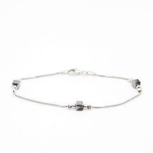 BRACCIALE CUBETTI EMATITE ARGENTO RODIATO