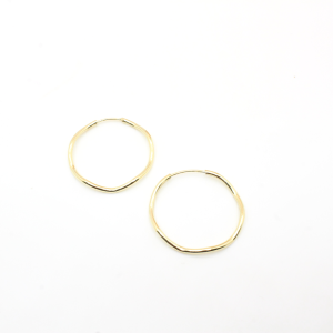 ORECCHINI ANELLO ZIG ZAG DORATO 28mm