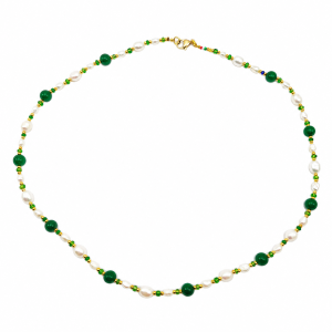 collana giada tormalina verde perle coltivate