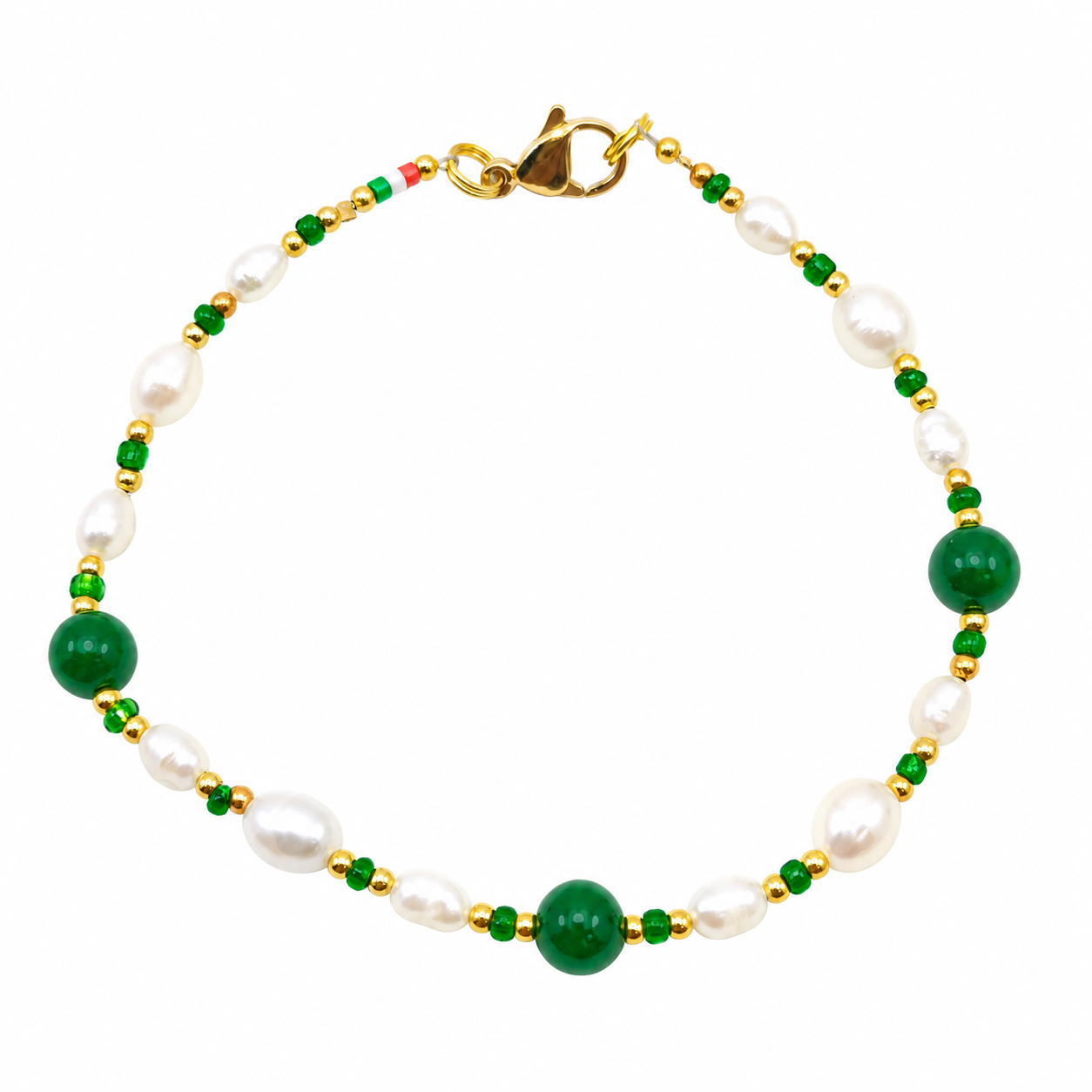 BRACCIALE GIADA TORMALINA VERDE PERLE COLTIVATE BRACCIALE GIADA TORMALINA VERDE PERLE COLTIVATE