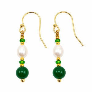 orecchini giada tormalina verde perle coltivate