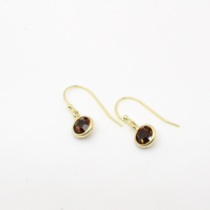 ORECCHINI TOPAZ SWAROVSKI PENDENTI 7mm DORATI