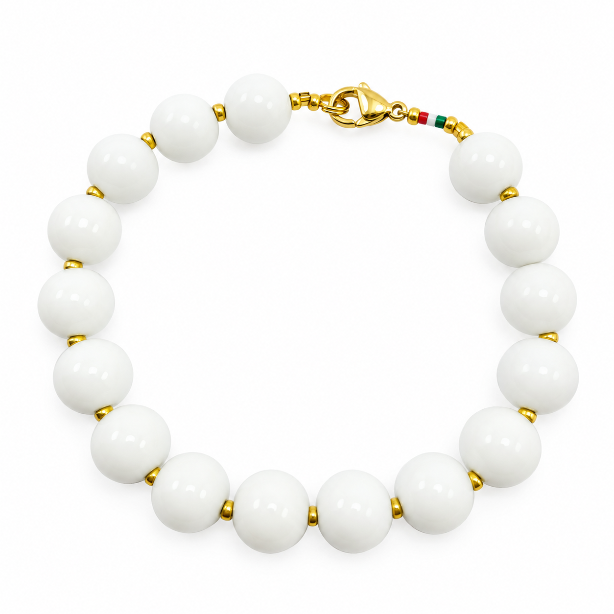 BRACCIALE MURANO 10mm TOTAL WHITE BRACCIALE MURANO 10mm TOTAL WHITE