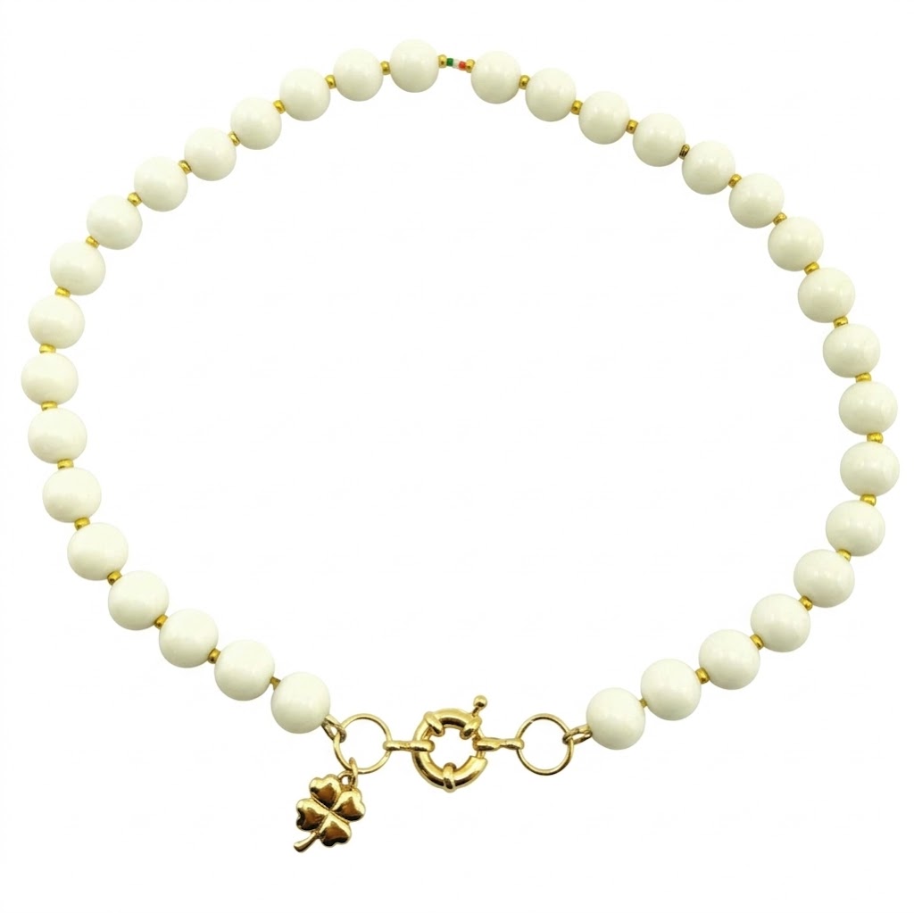 COLLANA MURANO 10mm TOTAL WHITE COLLANA MURANO 10mm TOTAL WHITE