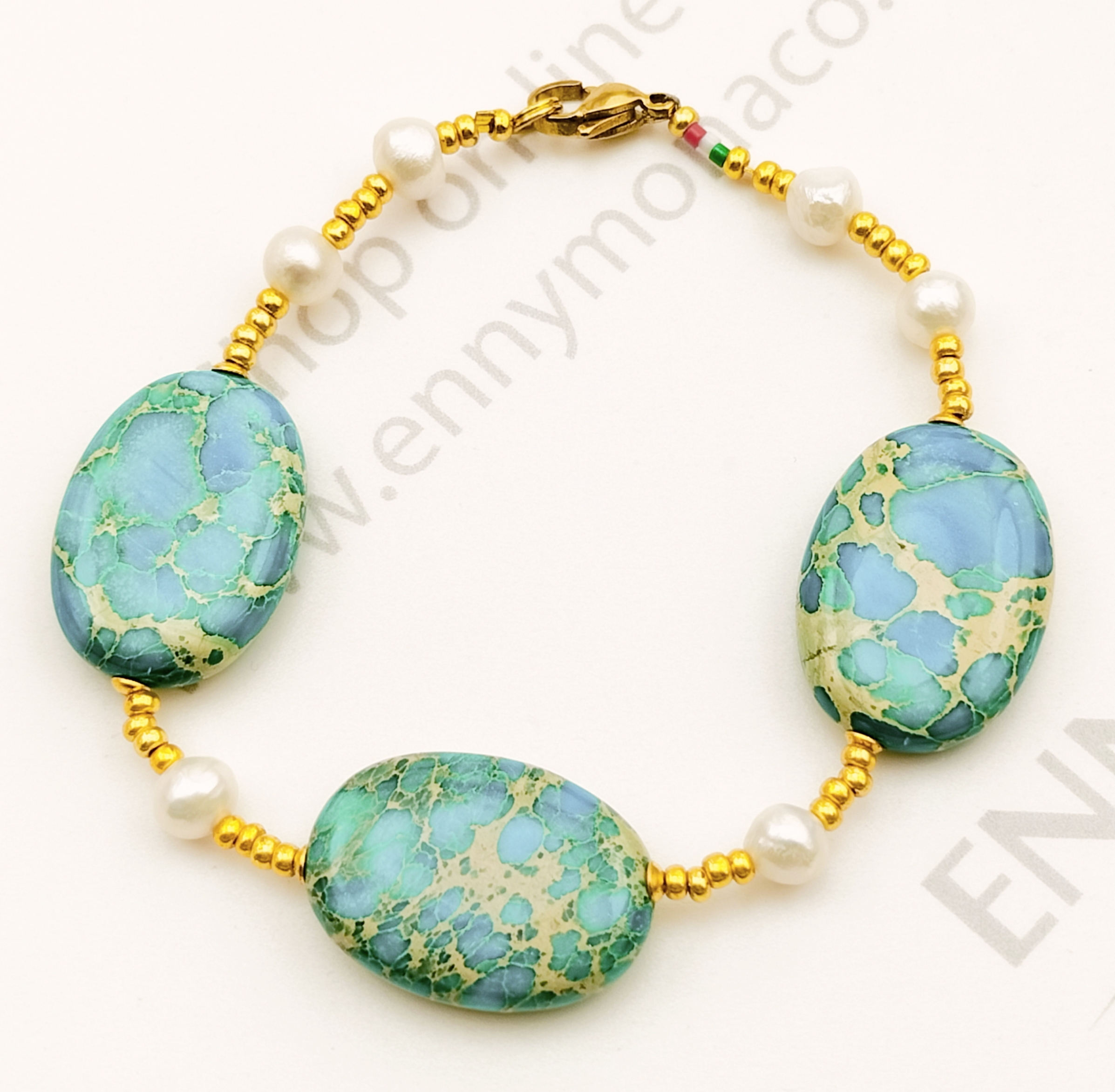 bracciale crisocolla ovali
