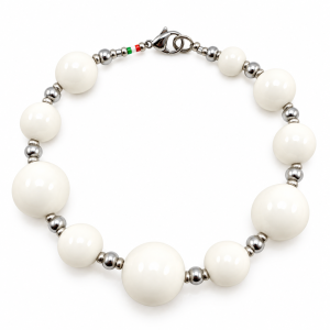 bracciale agata 16 12mm total white