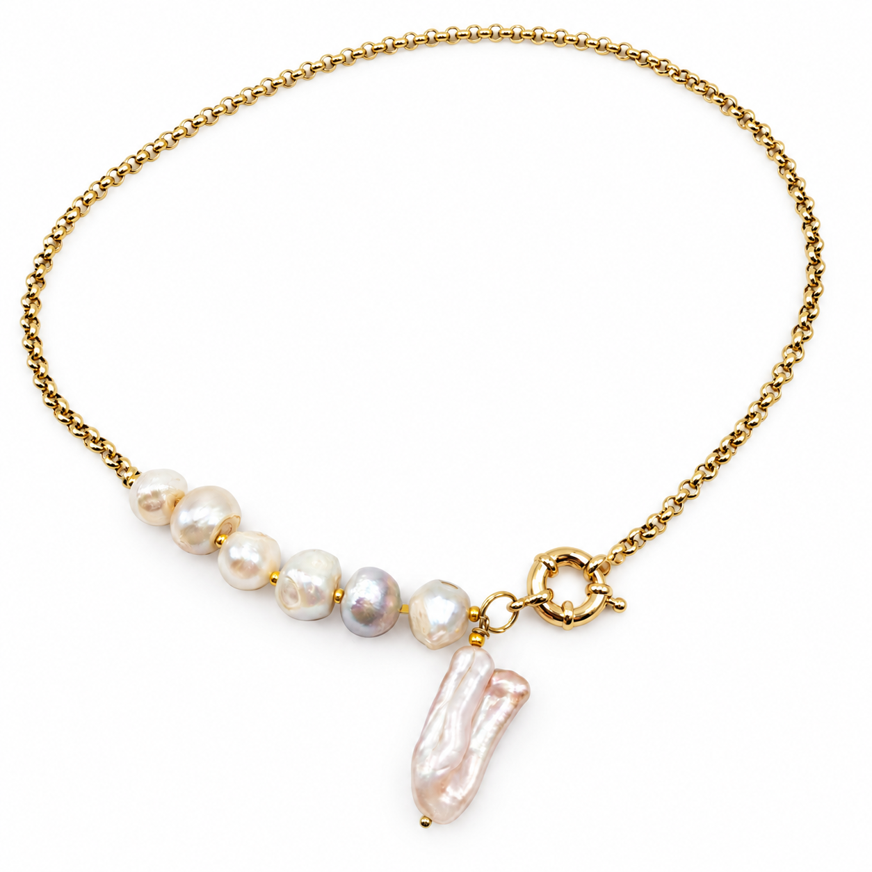 COLLANA SCARAMAZZE CATENA ROLO' DORATA COLLANA SCARAMAZZE CATENA ROLO' DORATA