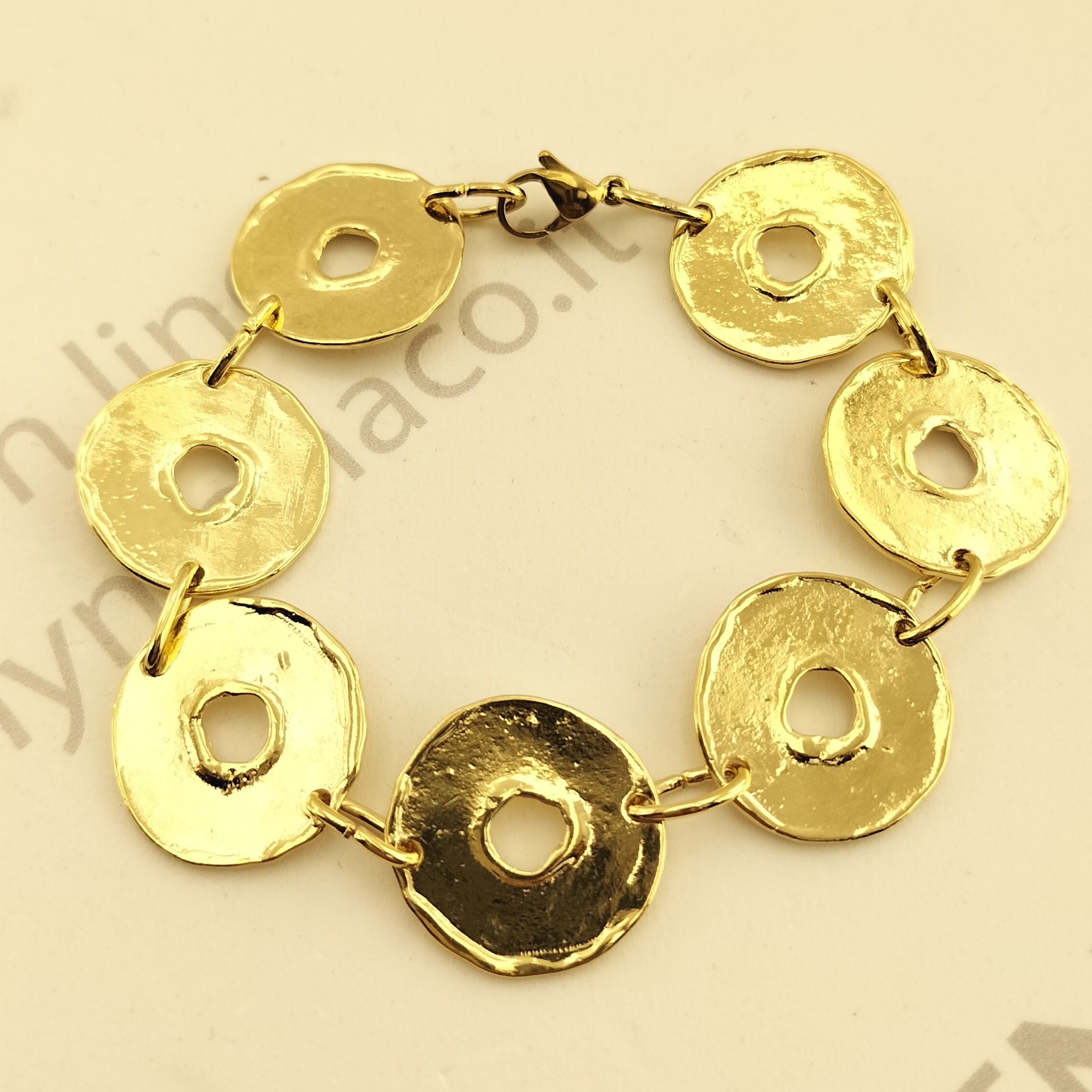bracciale cialde forate doratura 24kt