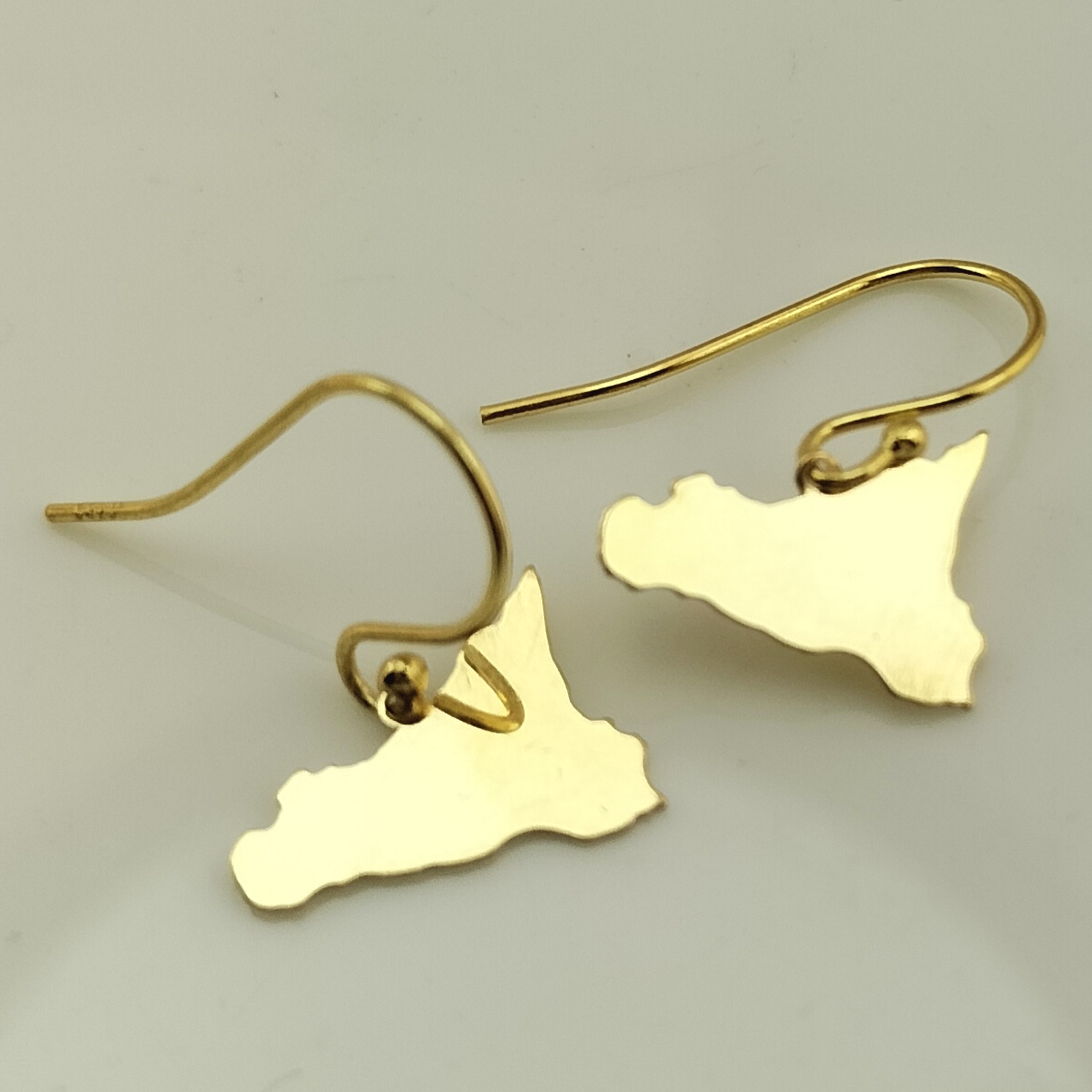 orecchini filo argento amo sicilia dorati 1,5cm