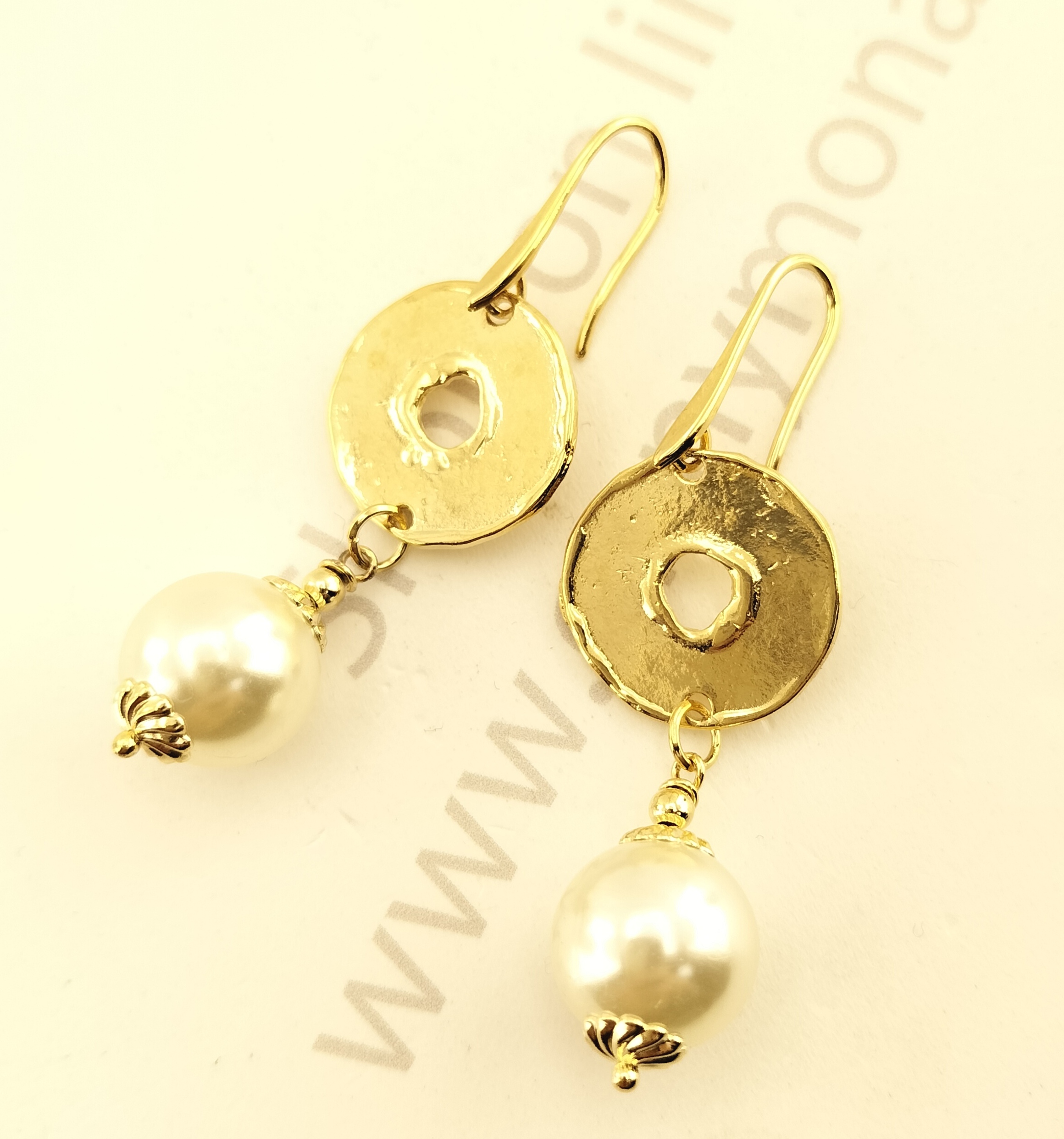 orecchini cialde forate sunpearl doratura 24kt
