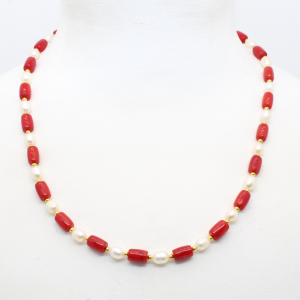GIROCOLLO CILINDRI CORALLO BAMBOO PERLE COLTIVATE