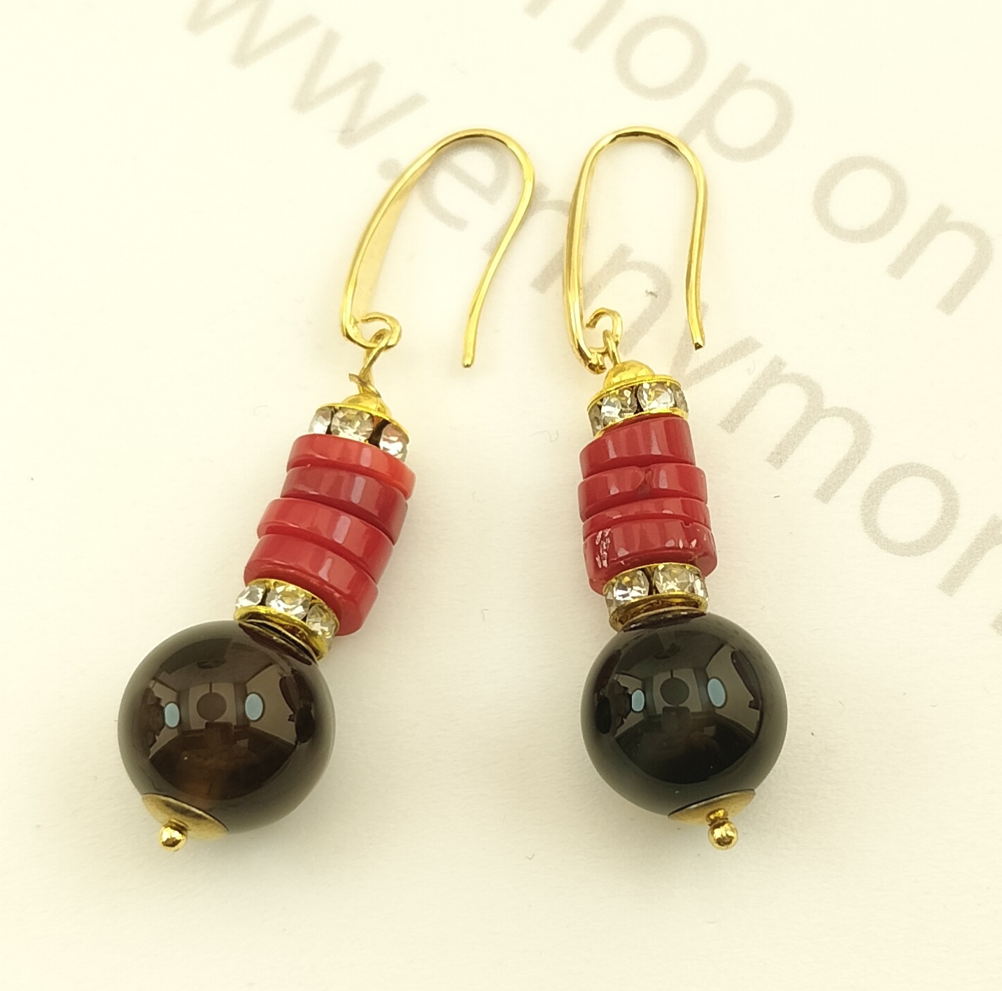 orecchini dischi bamboo onice 14 mm