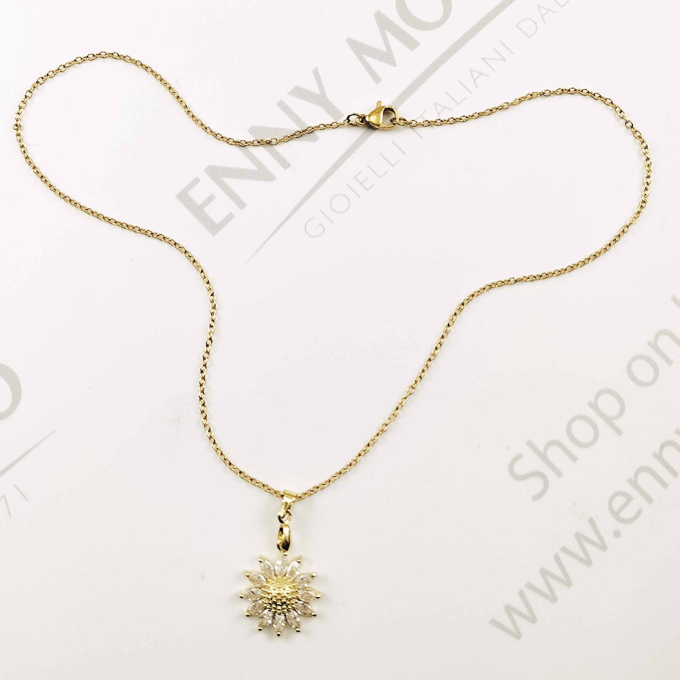 collana girasoli zirconi catena