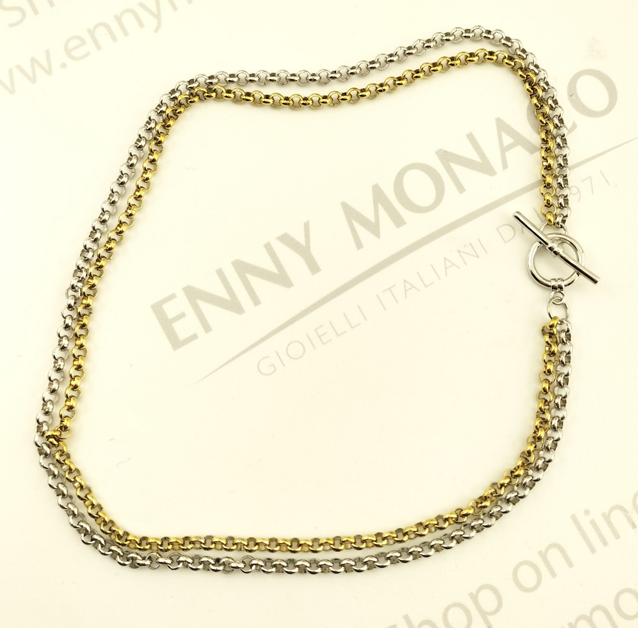 collana rolo grande bicolore