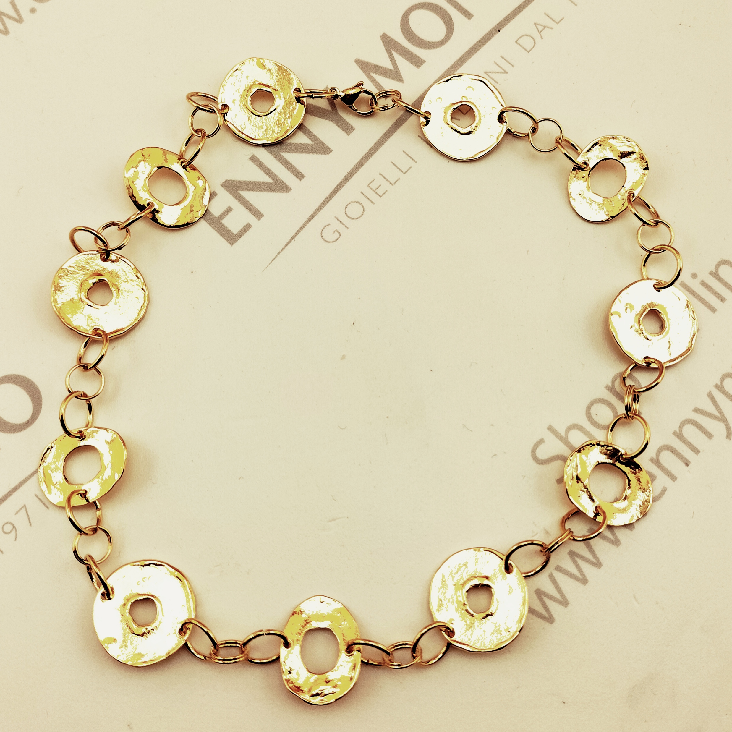 collana cialde forate anelli doratura 24kt