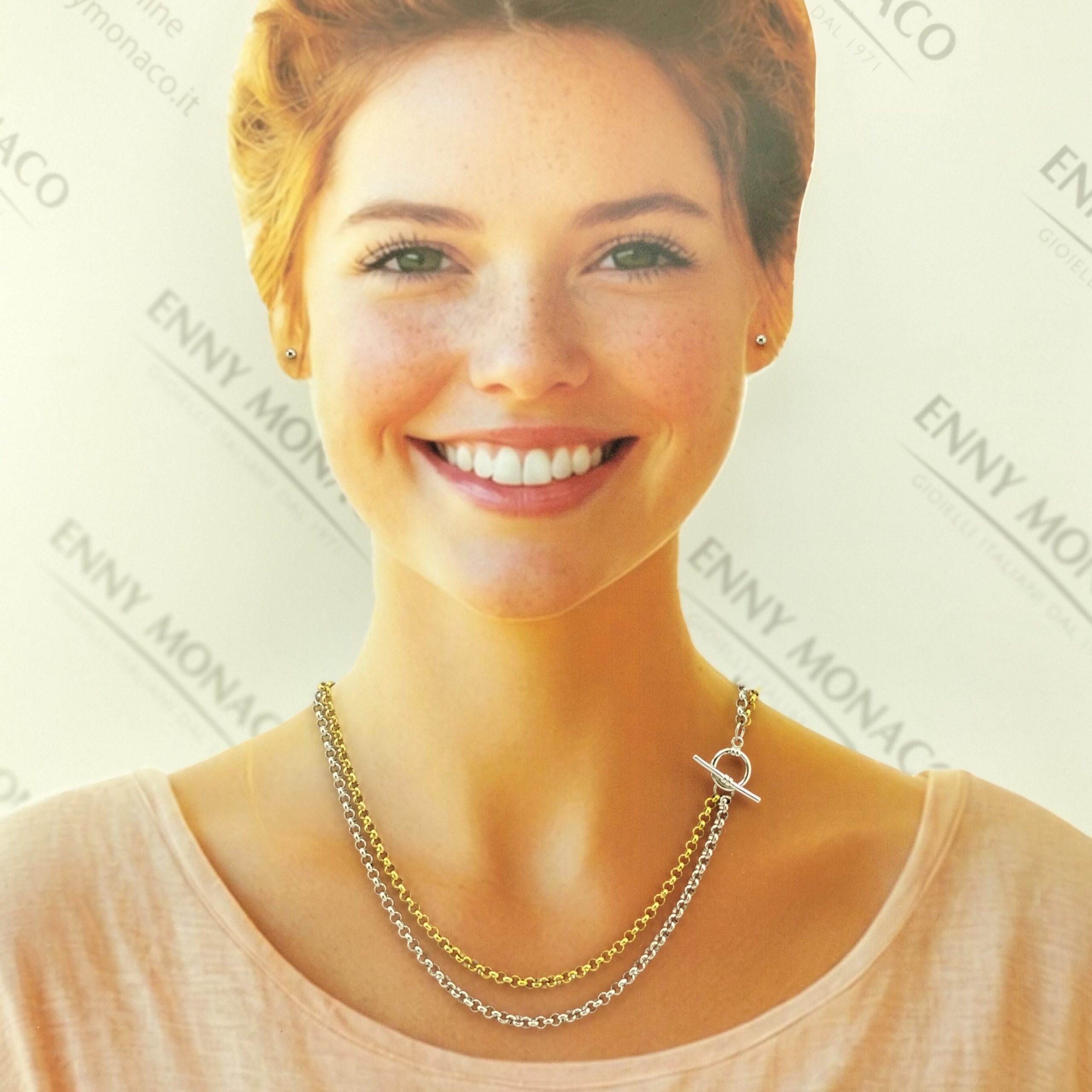 COLLANA ROLO GRANDE BICOLORE COLLANA ROLO GRANDE BICOLORE