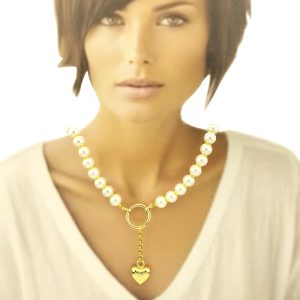 collana cuore bombato resinpearl