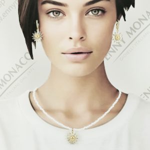 collana murano bianca girasole cubic zircon