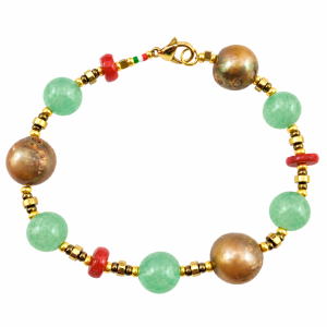 bracciale perla keshi sfere giada turmalina