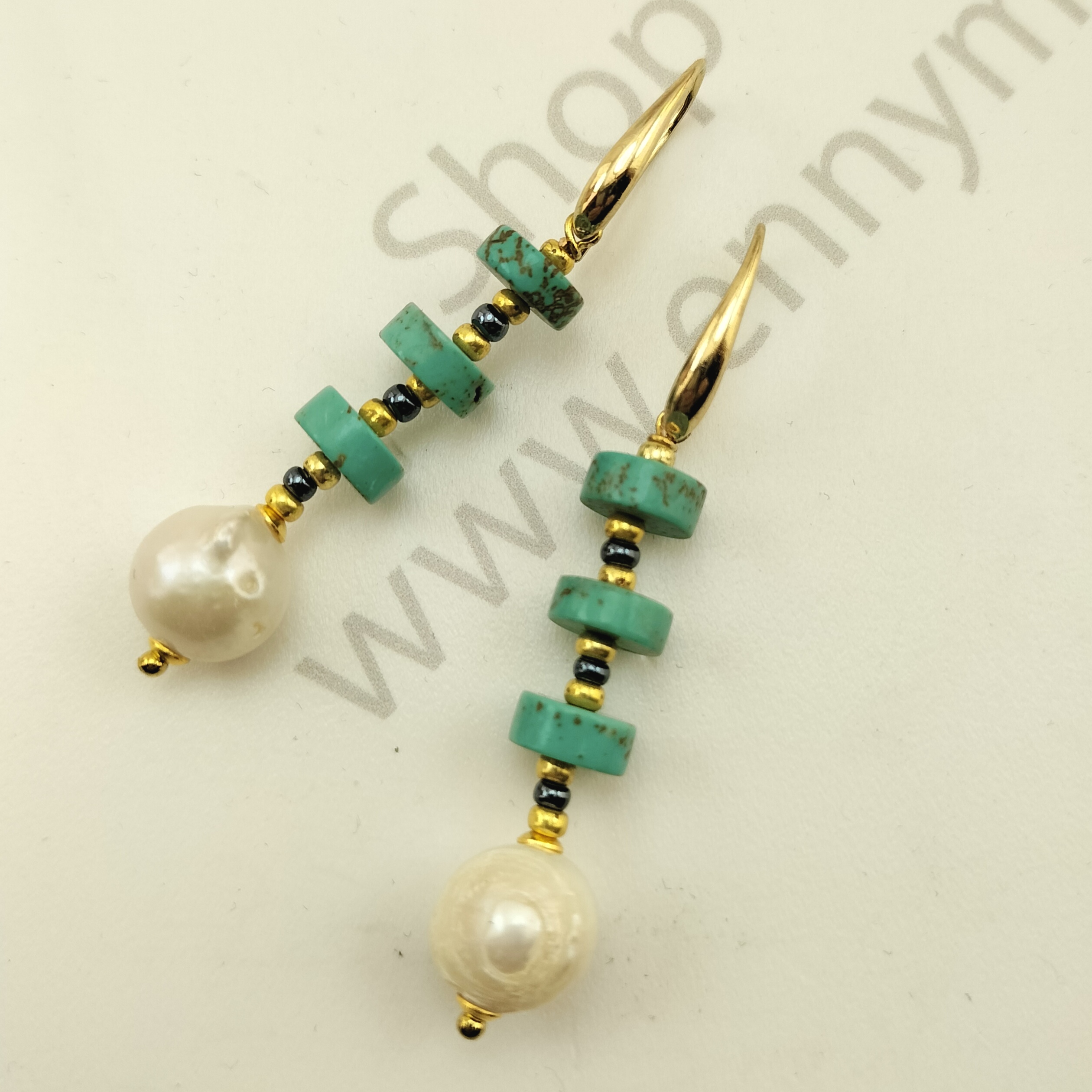 orecchini dischi magnesite turchese