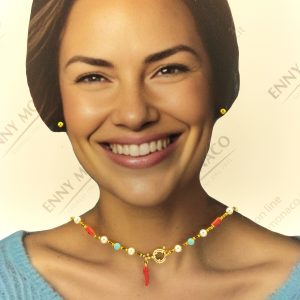 COLLANA TUBETTI CORALLO BAMBOO CORNETTO