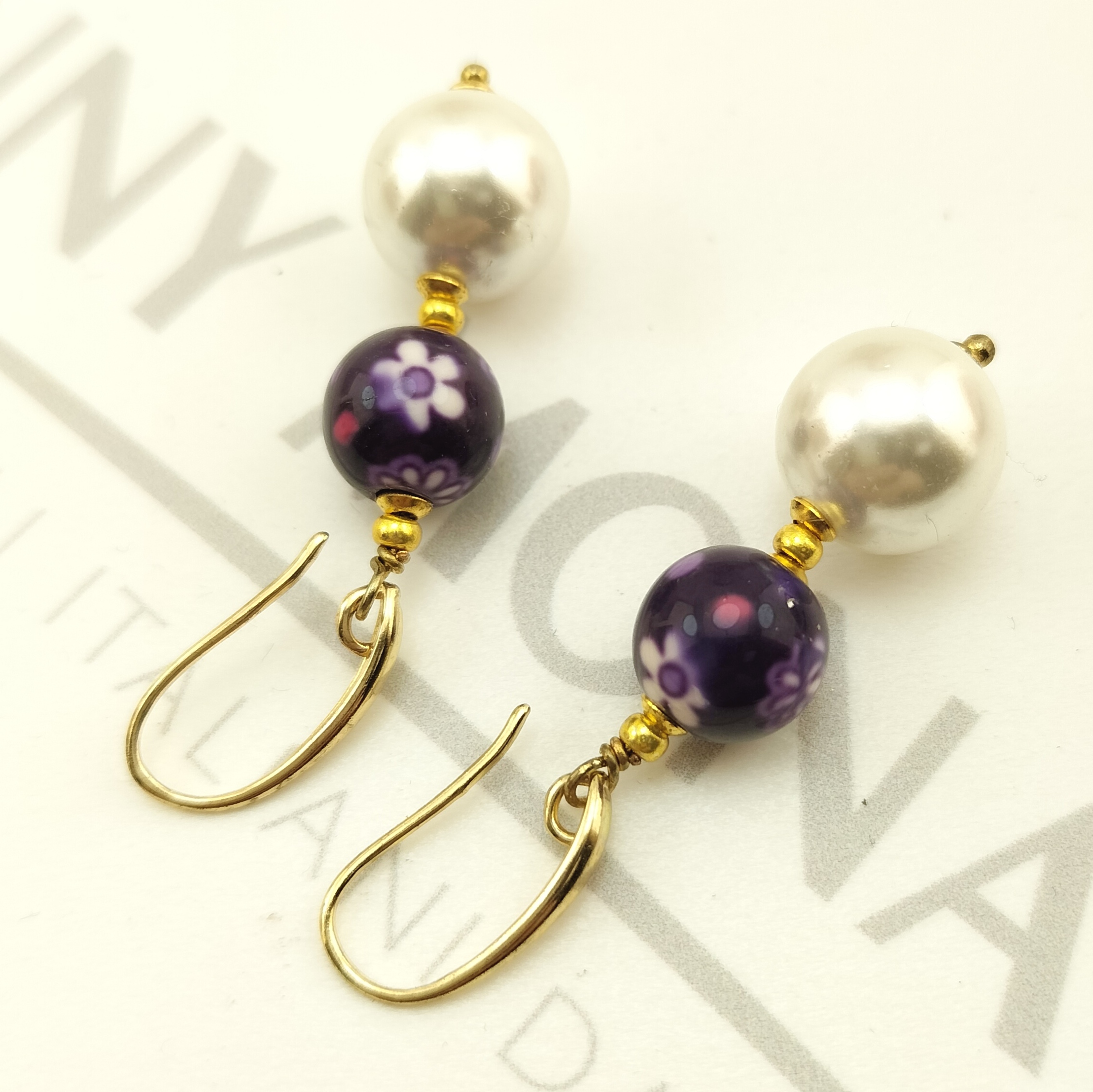 orecchini fiori resina sunpearl 12 mm