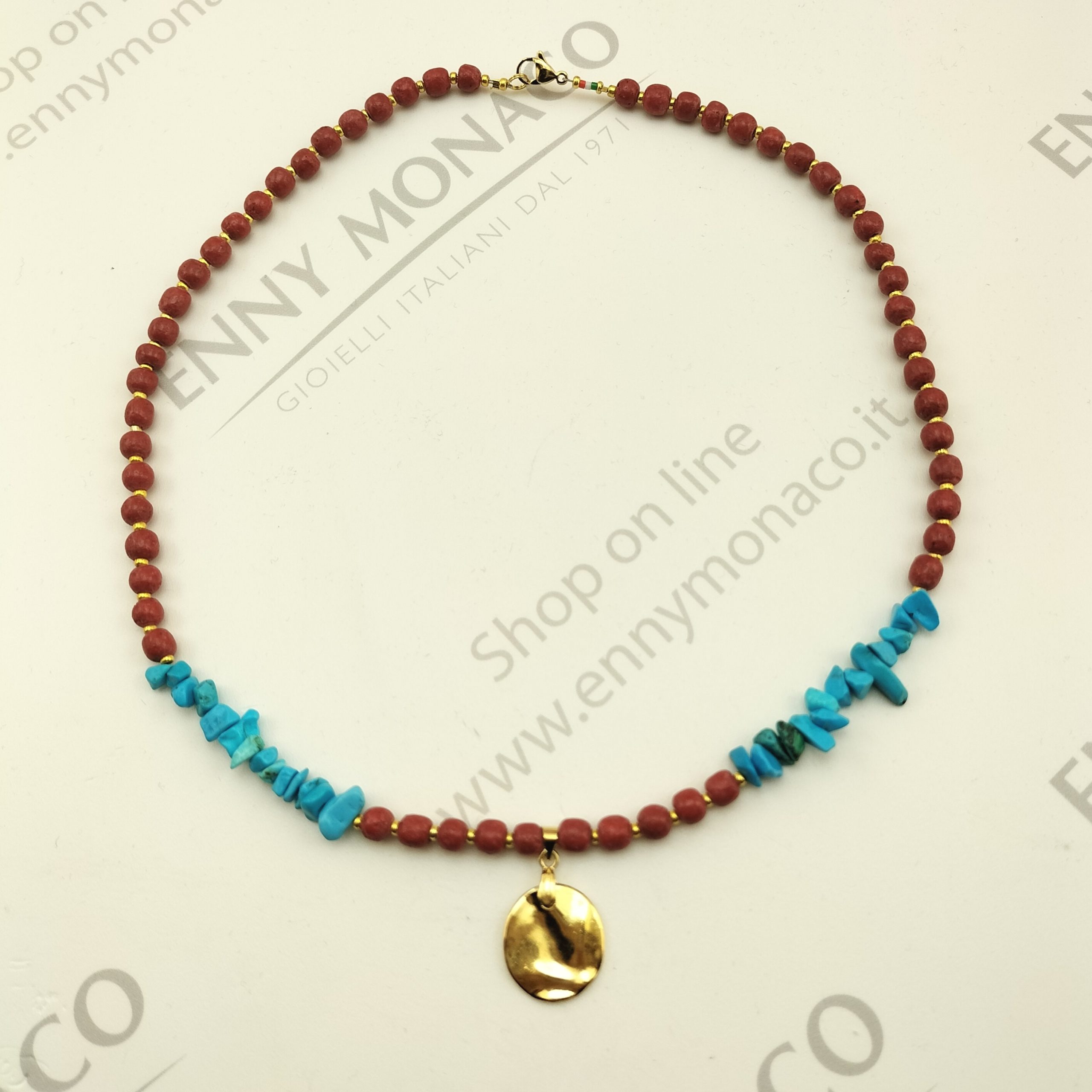 collana magnesite turchese madrepora