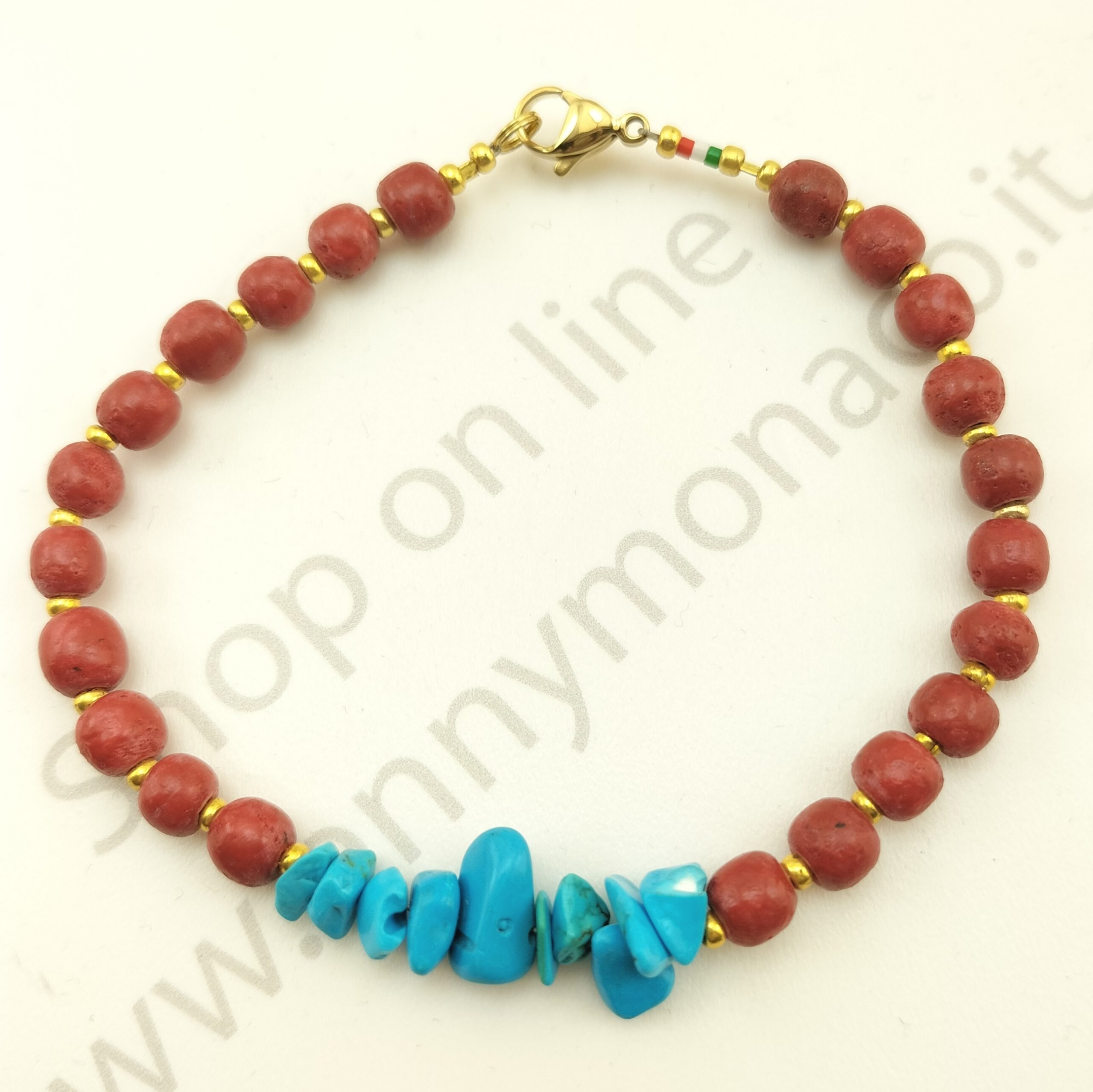 bracciale magnesite turchese madrepora
