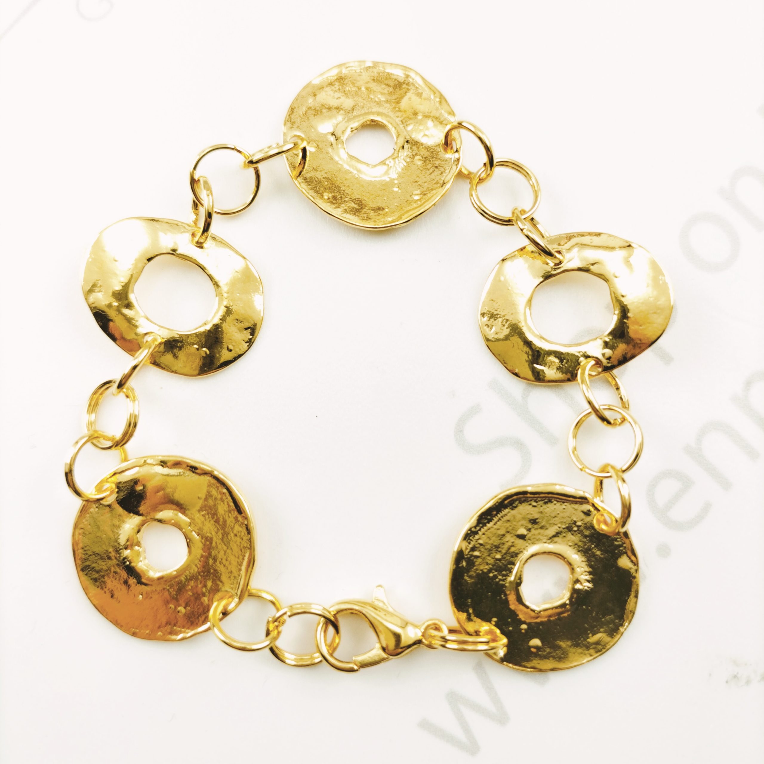 BRACCIALE CIALDE MARTELLATI FORATE DORATURA 24KT BRACCIALE CIALDE MARTELLATI FORATE DORATURA 24KT