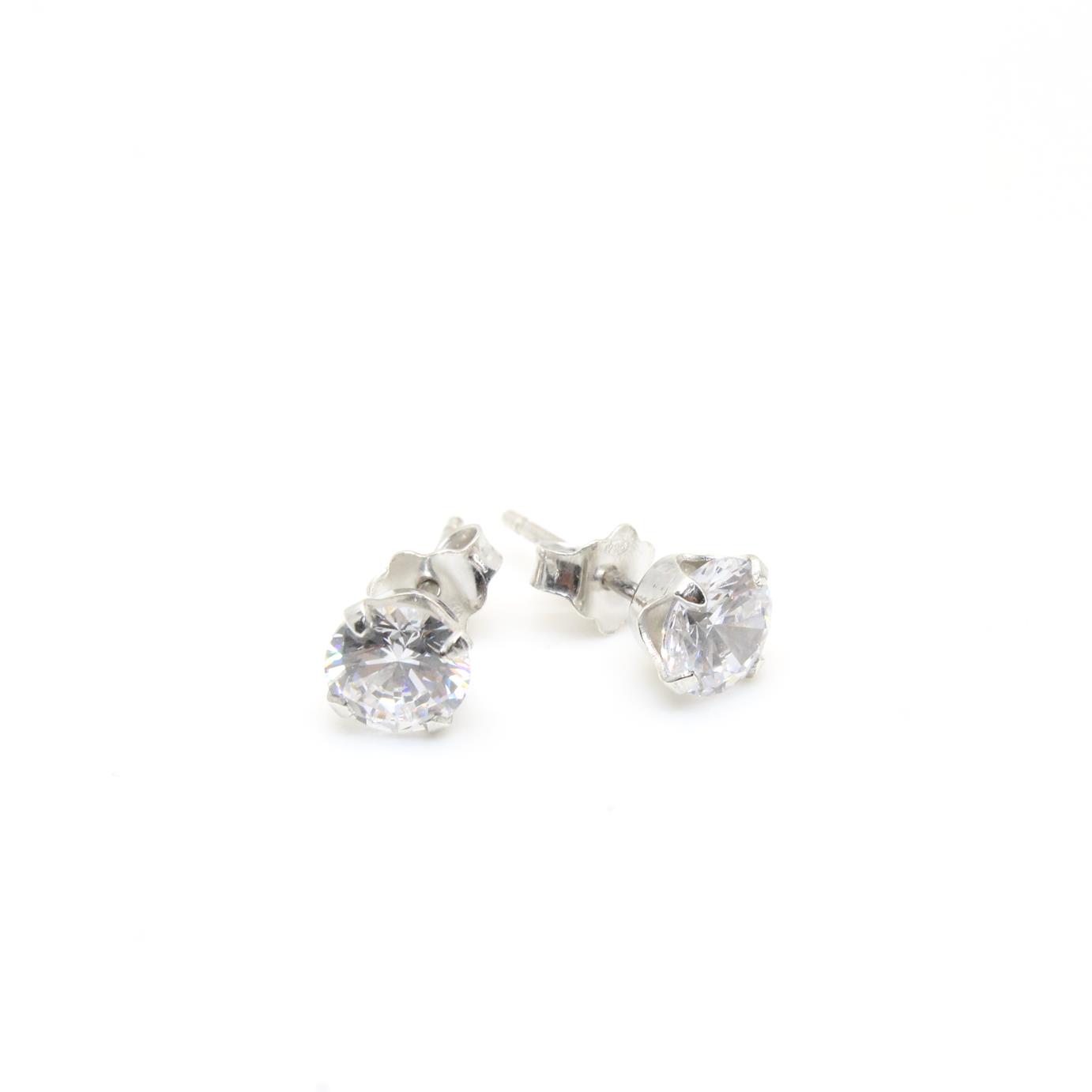 ORECCHINI PERNO CUBIC ZIRCONIA 6 mm ORECCHINI PERNO CUBIC ZIRCONIA 6 mm