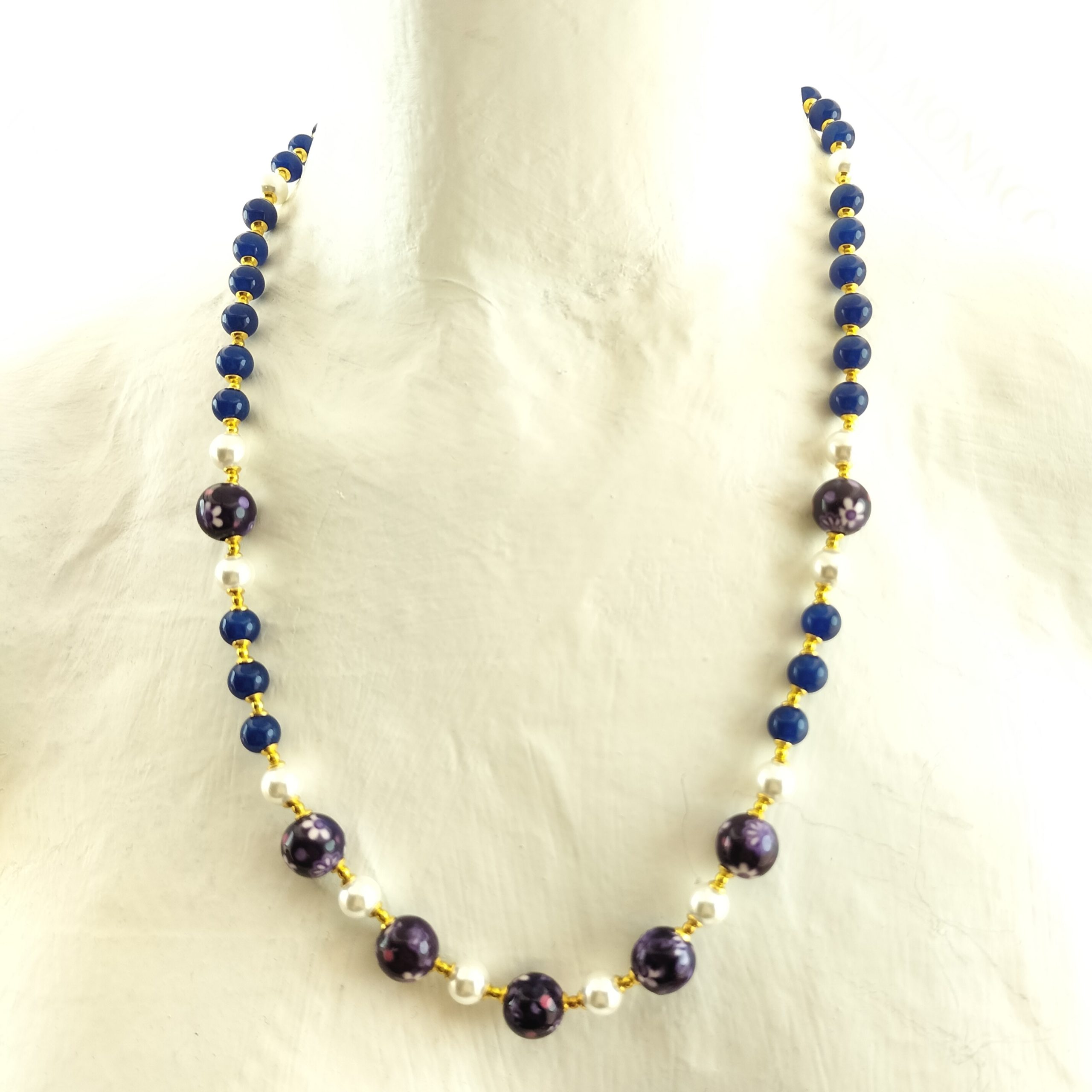collana giada turmalina blu fiori resina
