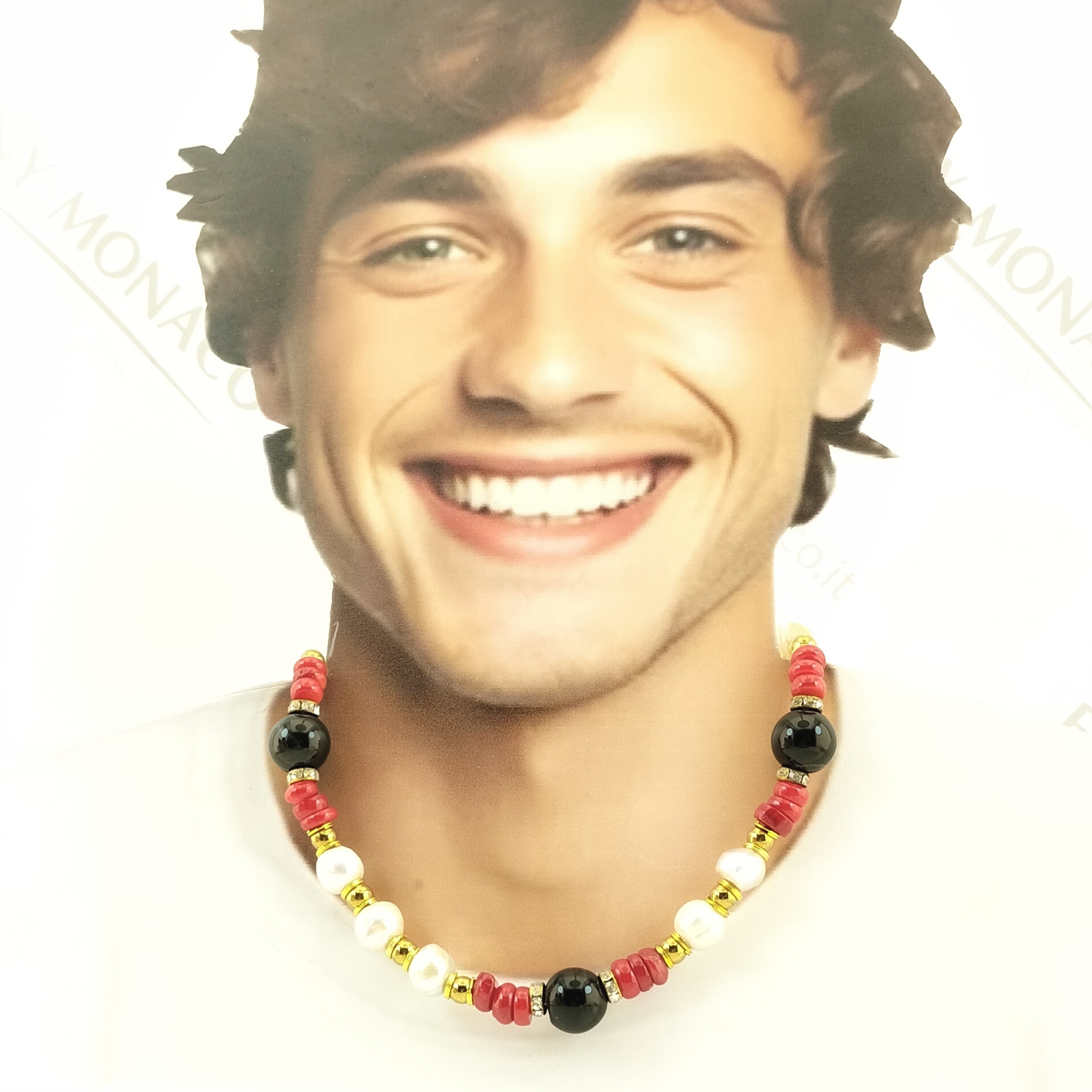 collana scaramazze onice corallo bamboo