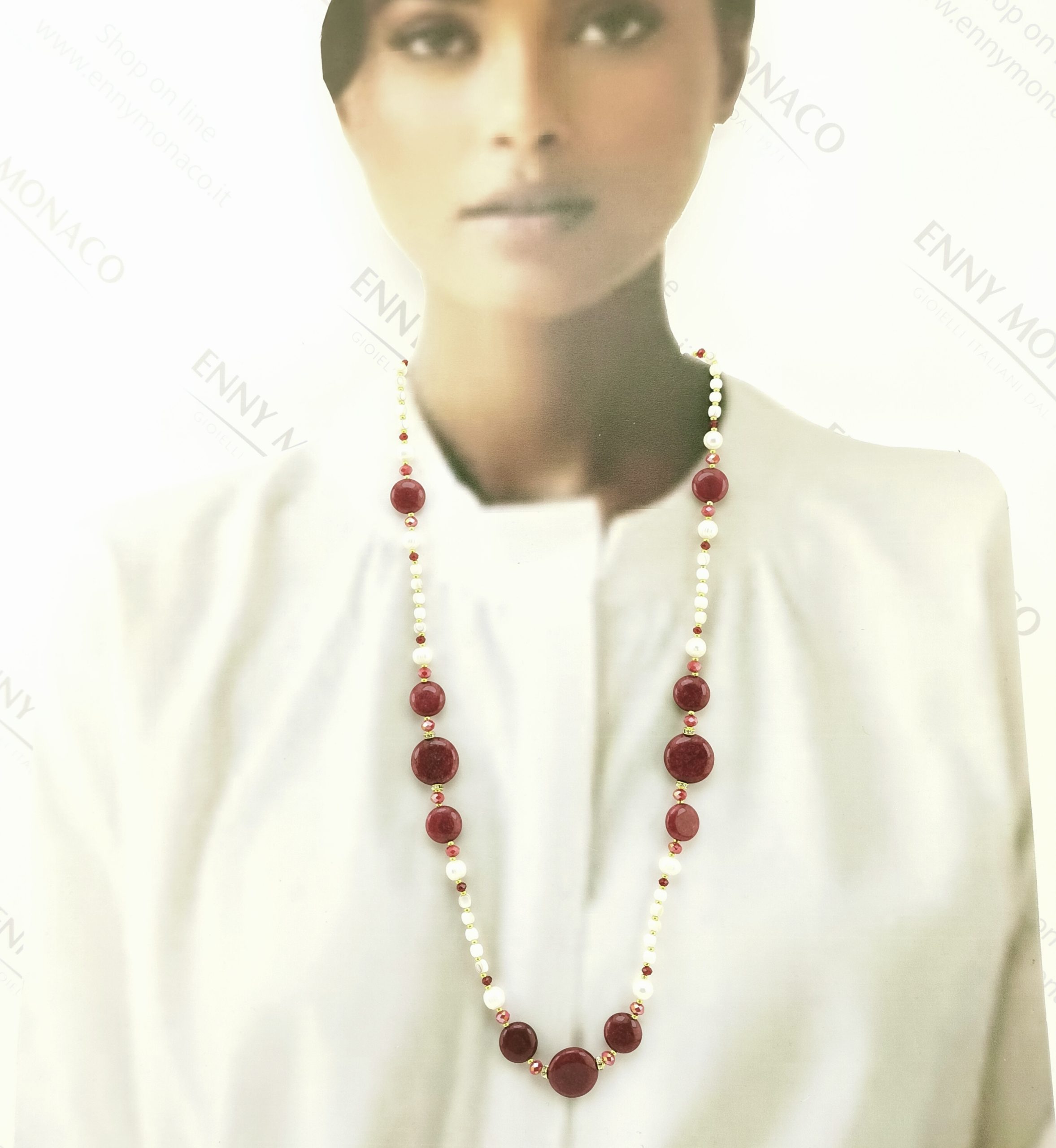 COLLANA DIASPRO ROSSO PELLE D'ANGELO 75 Cm COLLANA DIASPRO ROSSO PELLE D'ANGELO 75 Cm