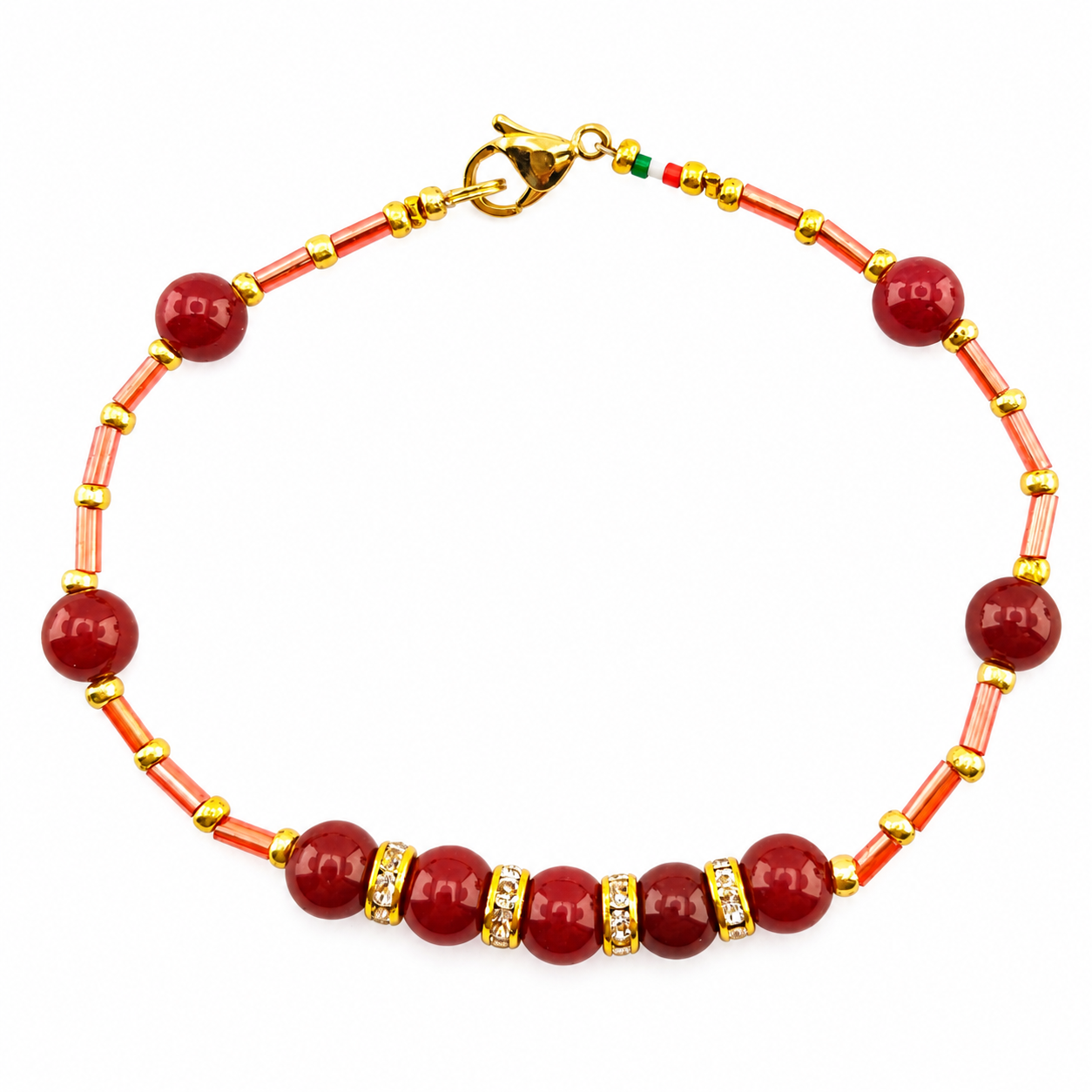 BRACCIALE GIADA PORPORA TUBETTI MURANO BRACCIALE GIADA PORPORA TUBETTI MURANO