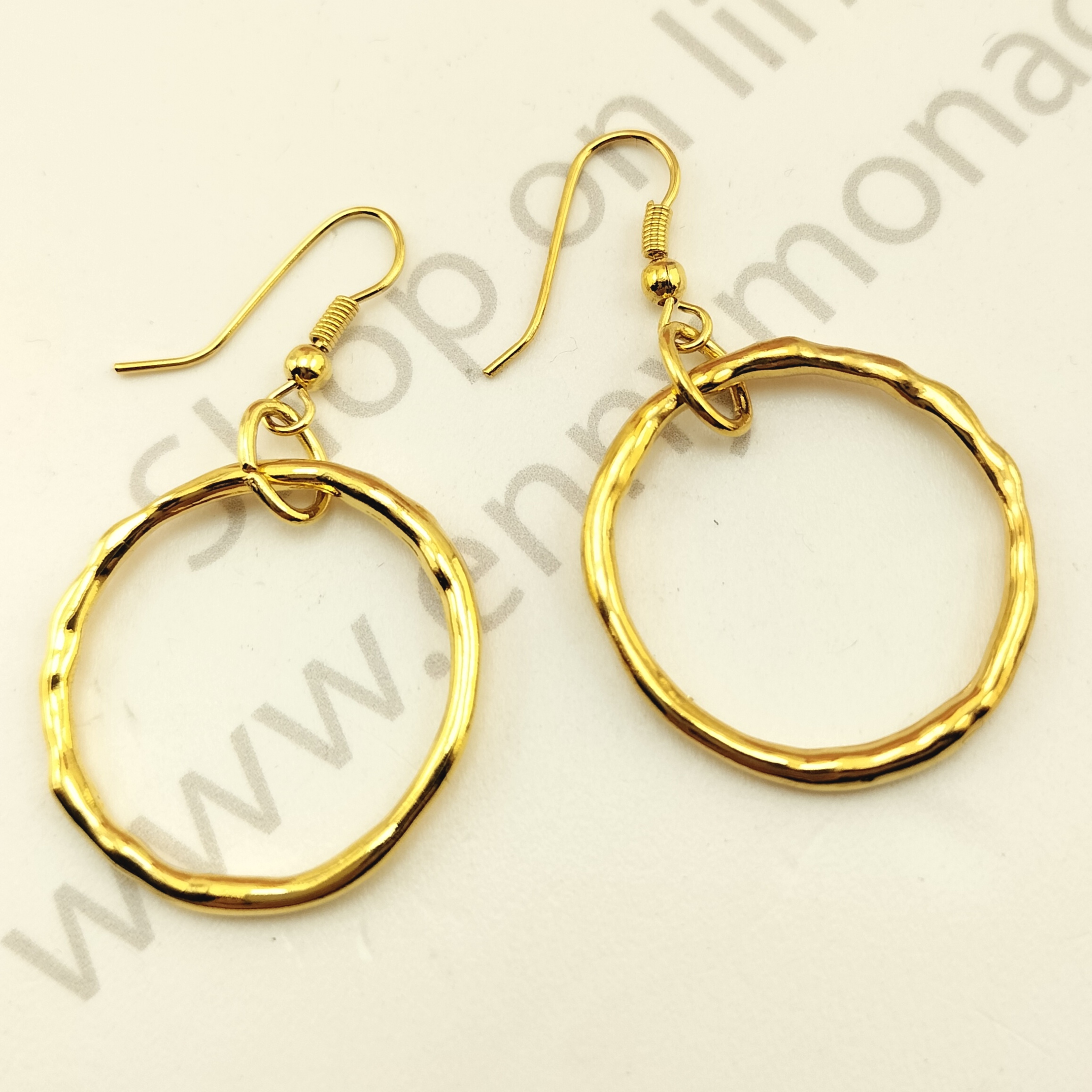 orecchini in ottone lega orafa doratura 24kt