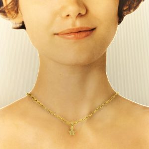 COLLANA MINICRISTALLI ORO STELLA PAVE' ZIRCONI