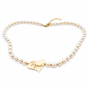 collana"ti amo"argento 925/oo dorata perle coltivate